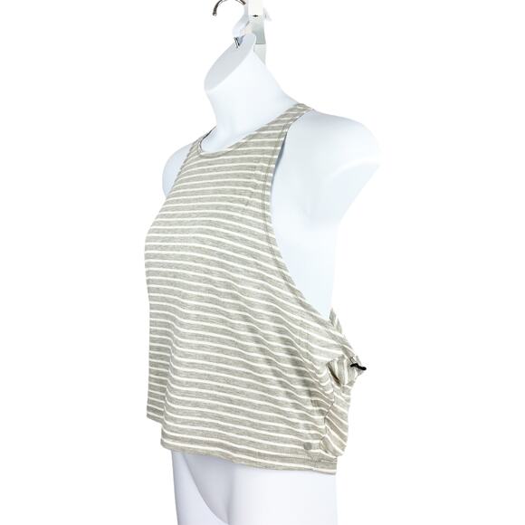 Yogalicious Slit Back Tank Gray White Stripe XL - Picture 4 of 6